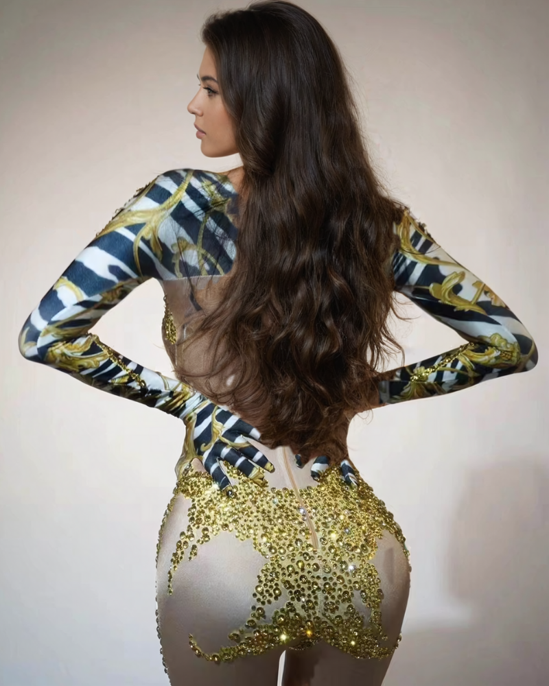 ABRAMÉ | RHINESTONE JUMPSUIT