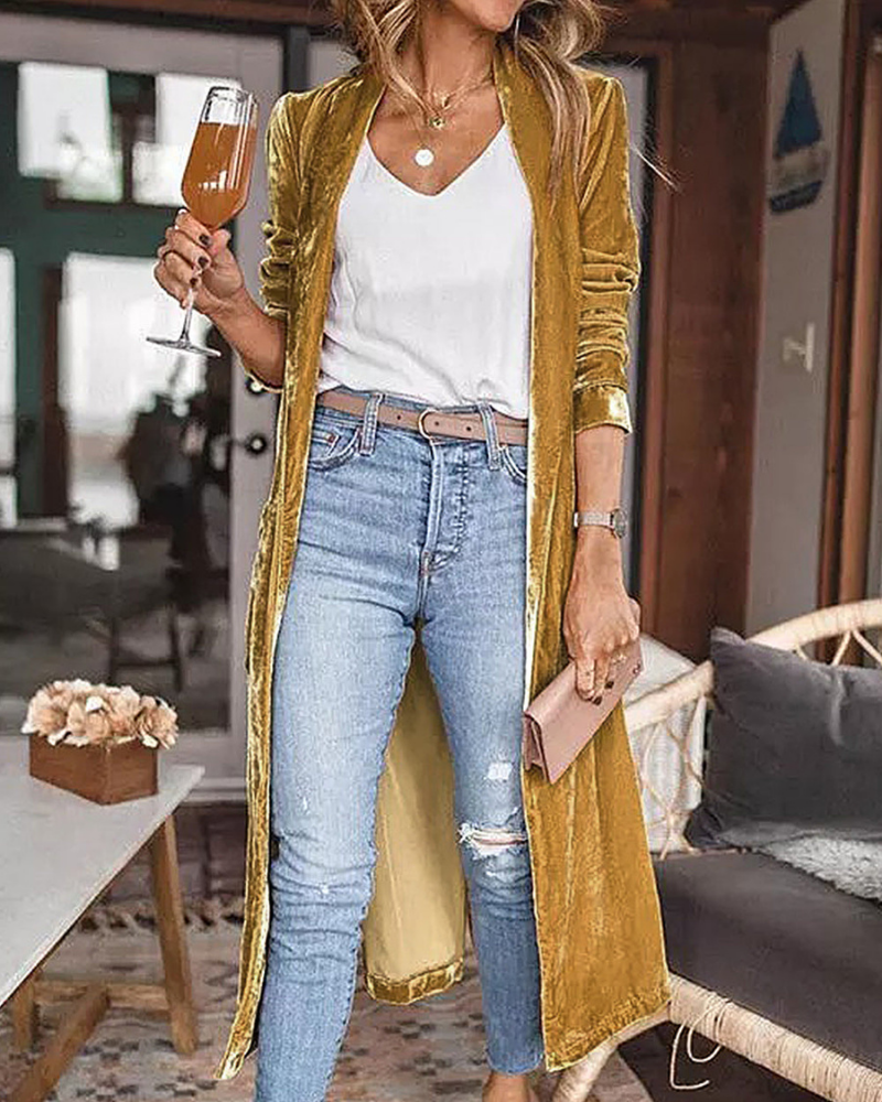 VELVERA | VELVET LONG CARDIGAN