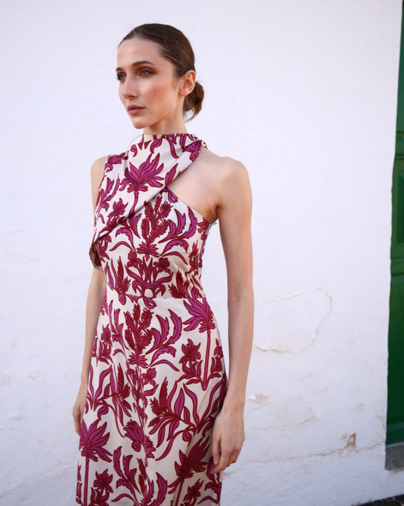 VALENTINA | DRAPE HALTER DRESS