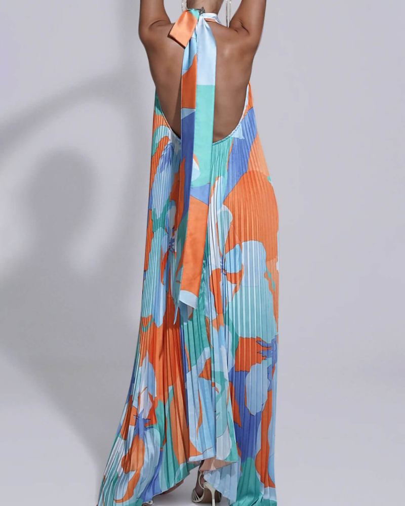 SOLVINA | HALTER TIE-BACK DRESS