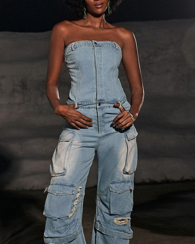 EDENNE | STRAPLESS POCKET DENIM