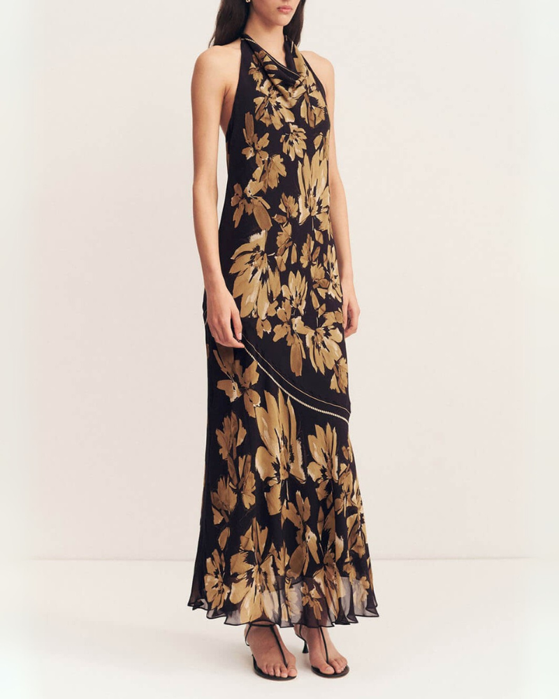 LOVIRA | HALTER FLORAL DRESS