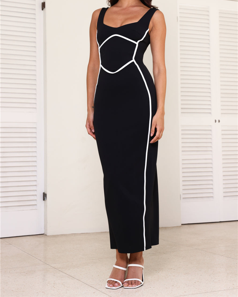 ROSELIA | CONTRAST TRIM DRESS