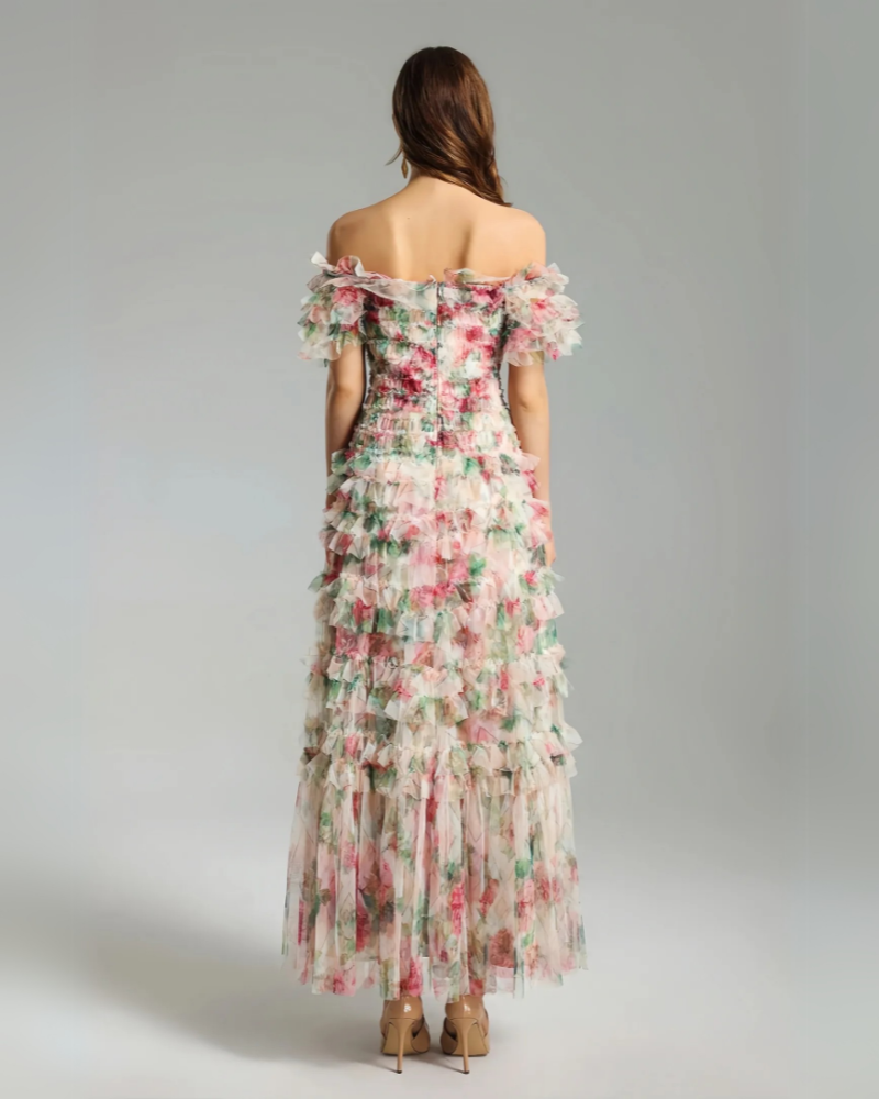 AMELINDA FLEUR | OFF-SHOULDER TIERED DRESS