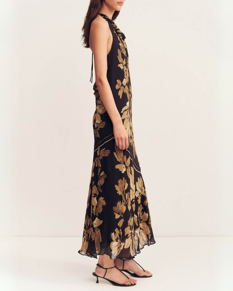 LOVIRA | HALTER FLORAL DRESS