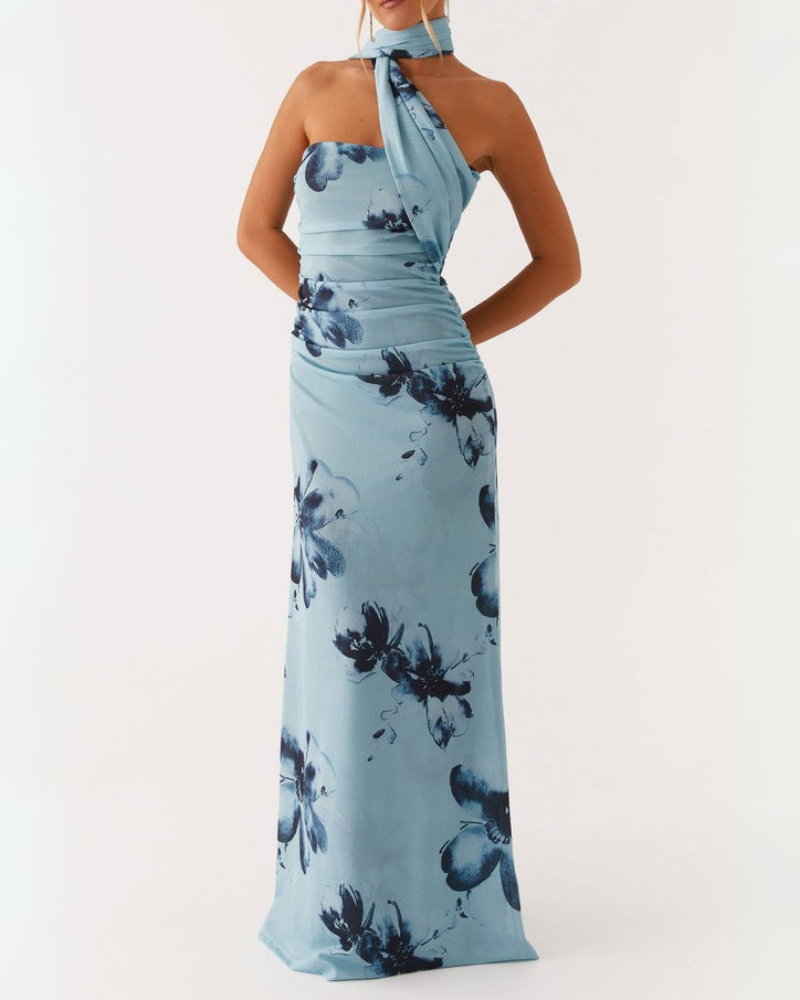 ALMIRA | FLORAL HALTER DRESS