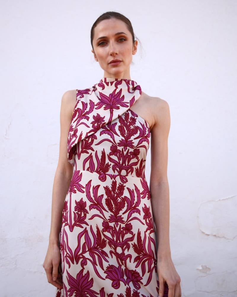 VALENTINA | DRAPE HALTER DRESS