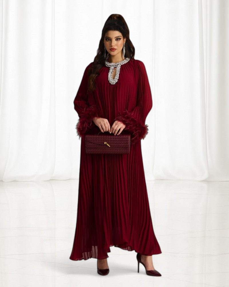 VARELLA | CRYSTAL NECKLINE DRESS
