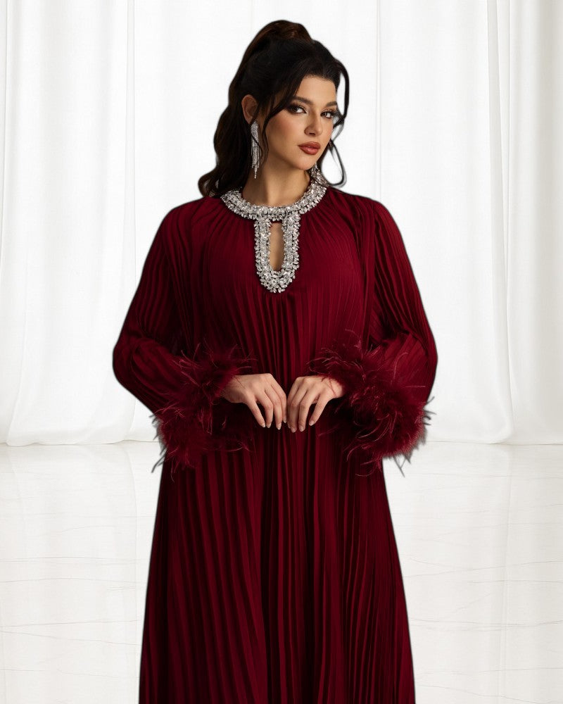VARELLA | CRYSTAL NECKLINE DRESS