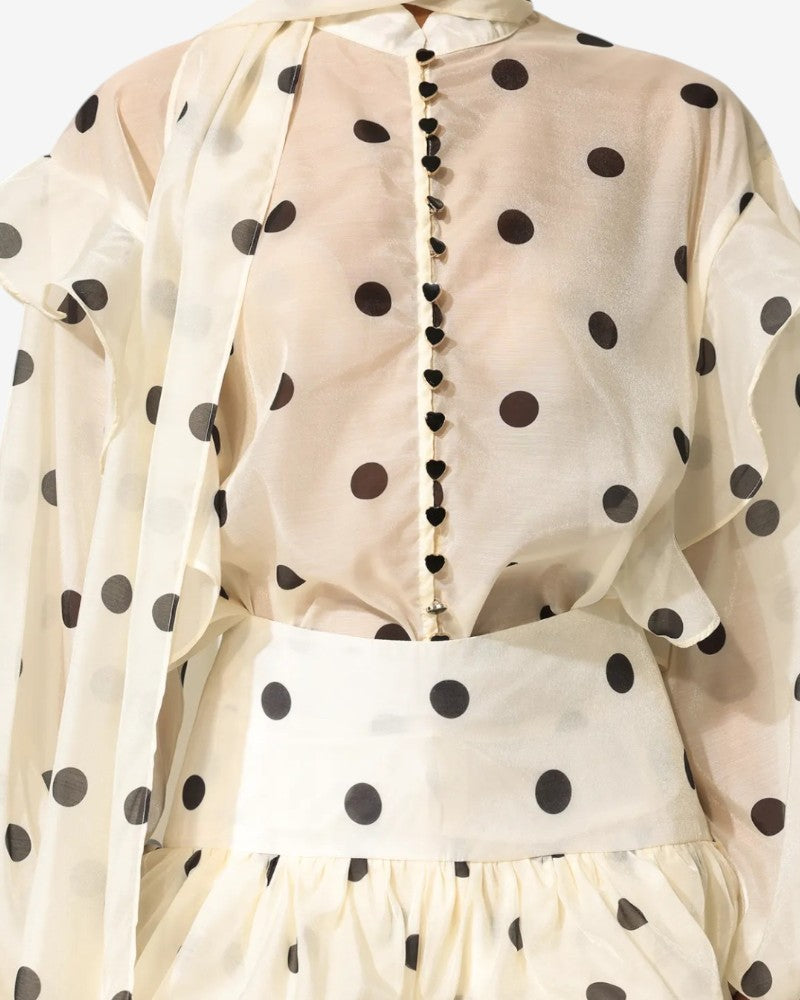 MARNEA | DOTSY BLOUSE & SKIRT SET