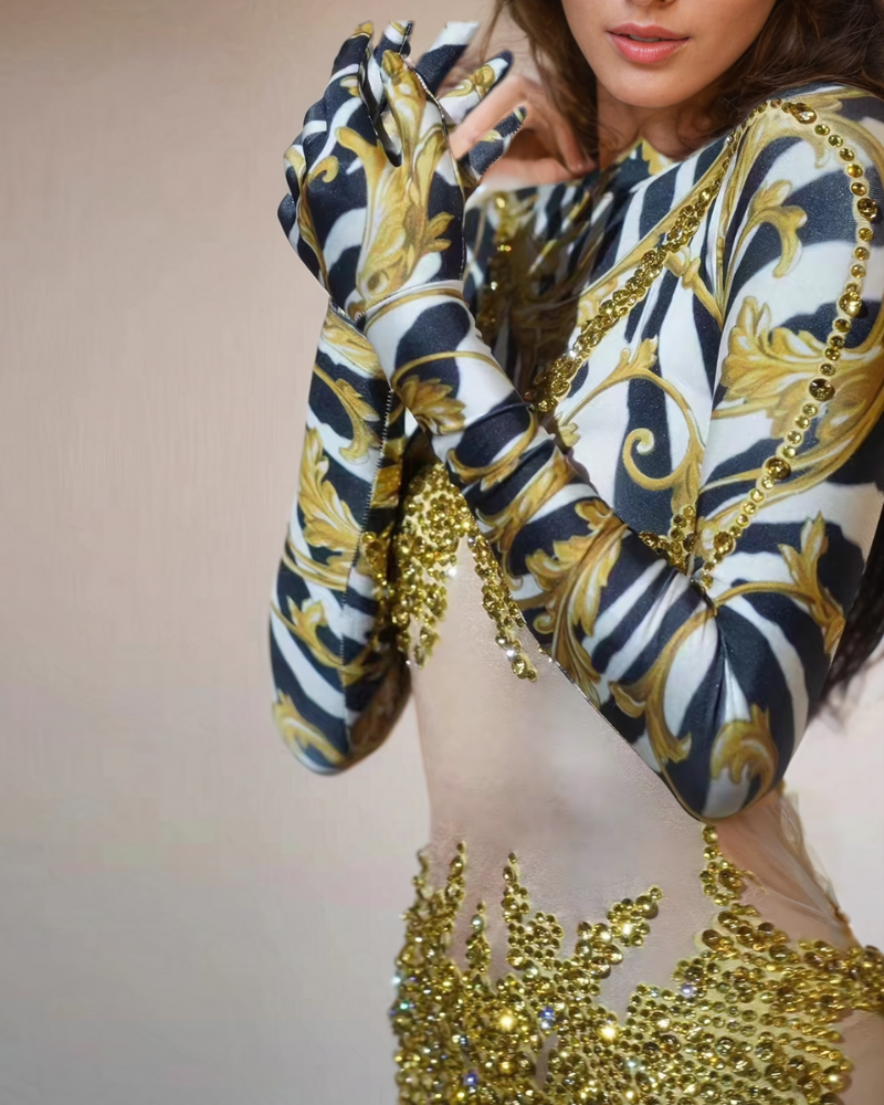 ABRAMÉ | RHINESTONE JUMPSUIT