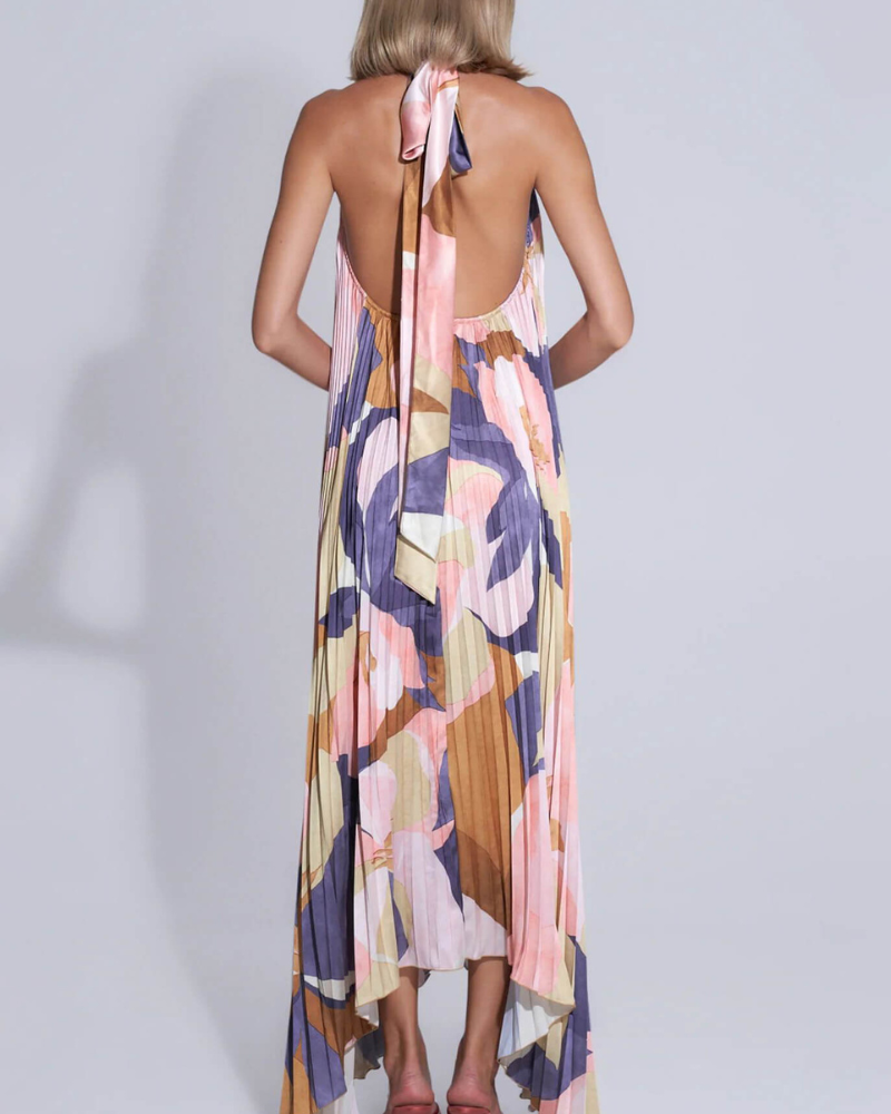 SOLVINA | HALTER TIE-BACK DRESS