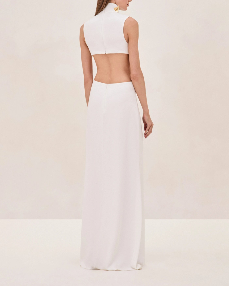 VIVELEI | METALLIC WAIST PANEL DRESS