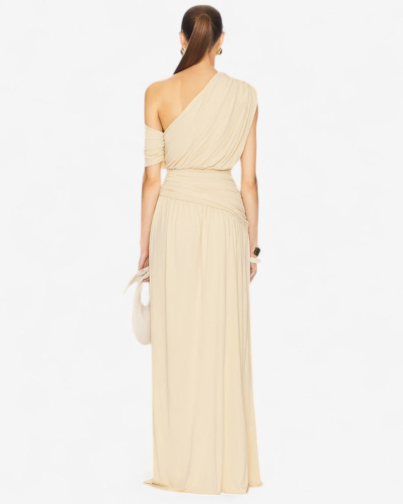 MARELLA | ONE-SHOULDER DRAPE DRESS