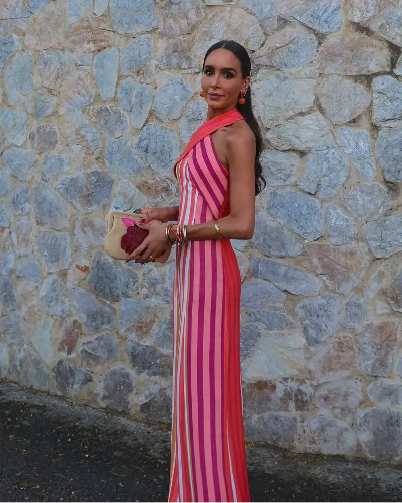 ISANNA | HALTER CROSS-NECK DRESS