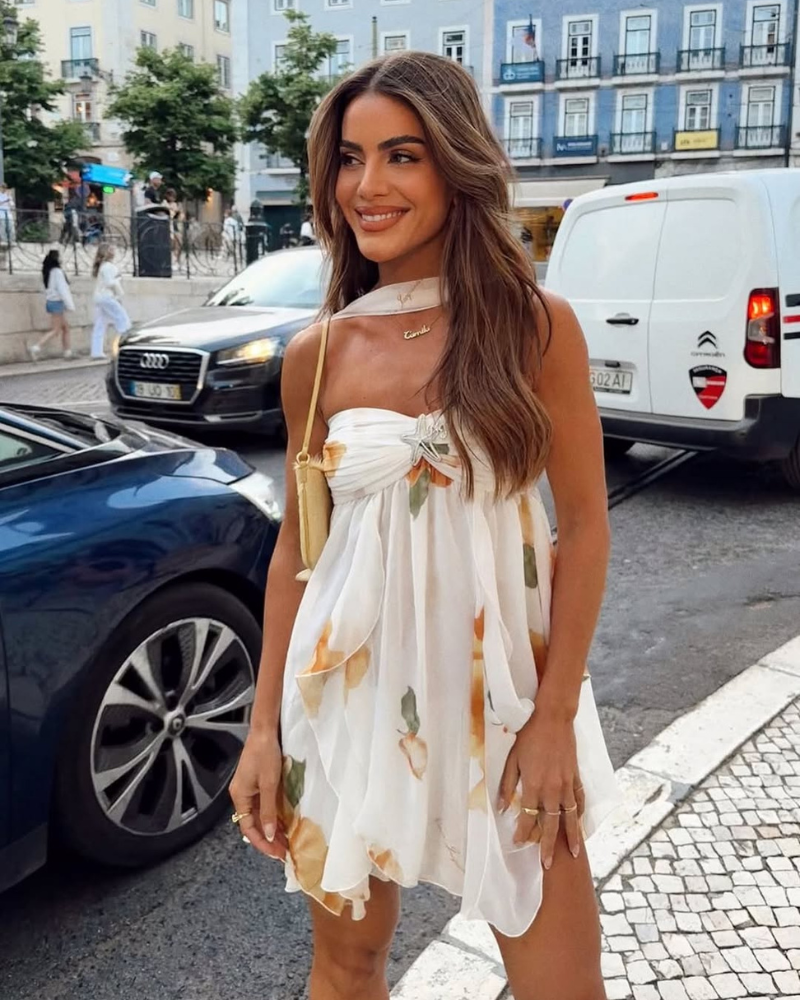 CELVINA | LAYERED FLORAL DRESS