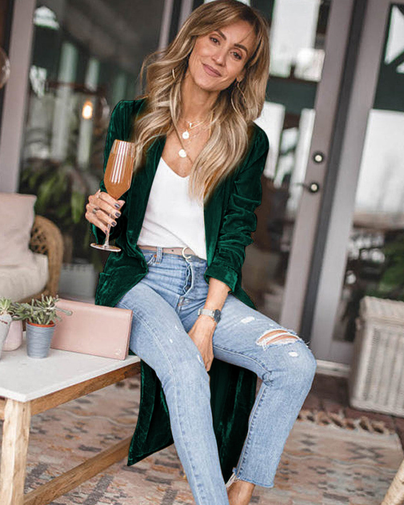 VELVERA | VELVET LONG CARDIGAN