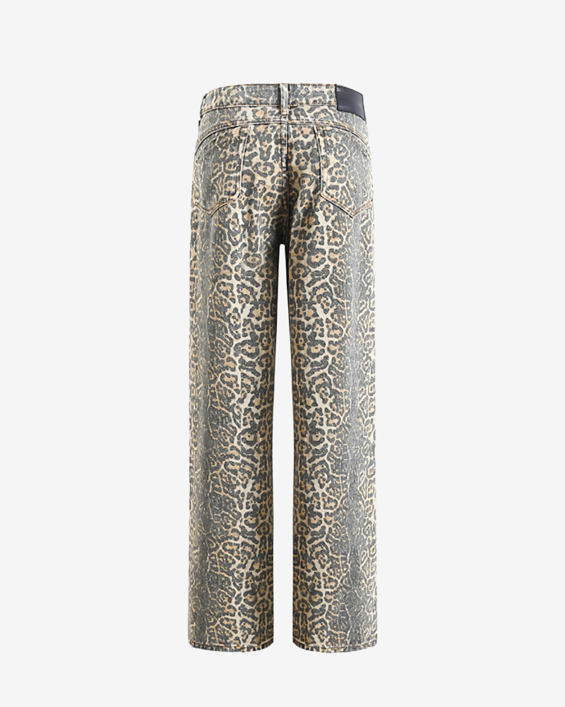 TEAGAN | LEOPARD STRAIGHT LEG JEANS