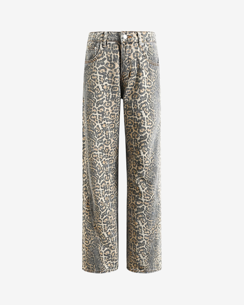 TEAGAN | LEOPARD STRAIGHT LEG JEANS