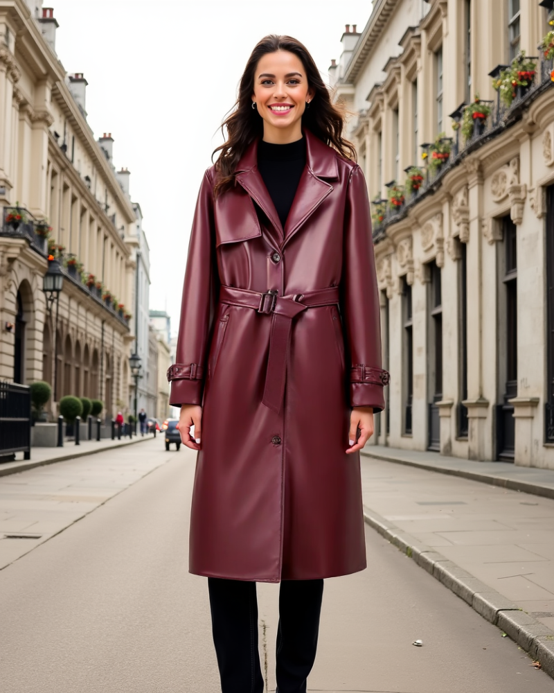 WINEY | BURGUNDY TRENCHCOAT