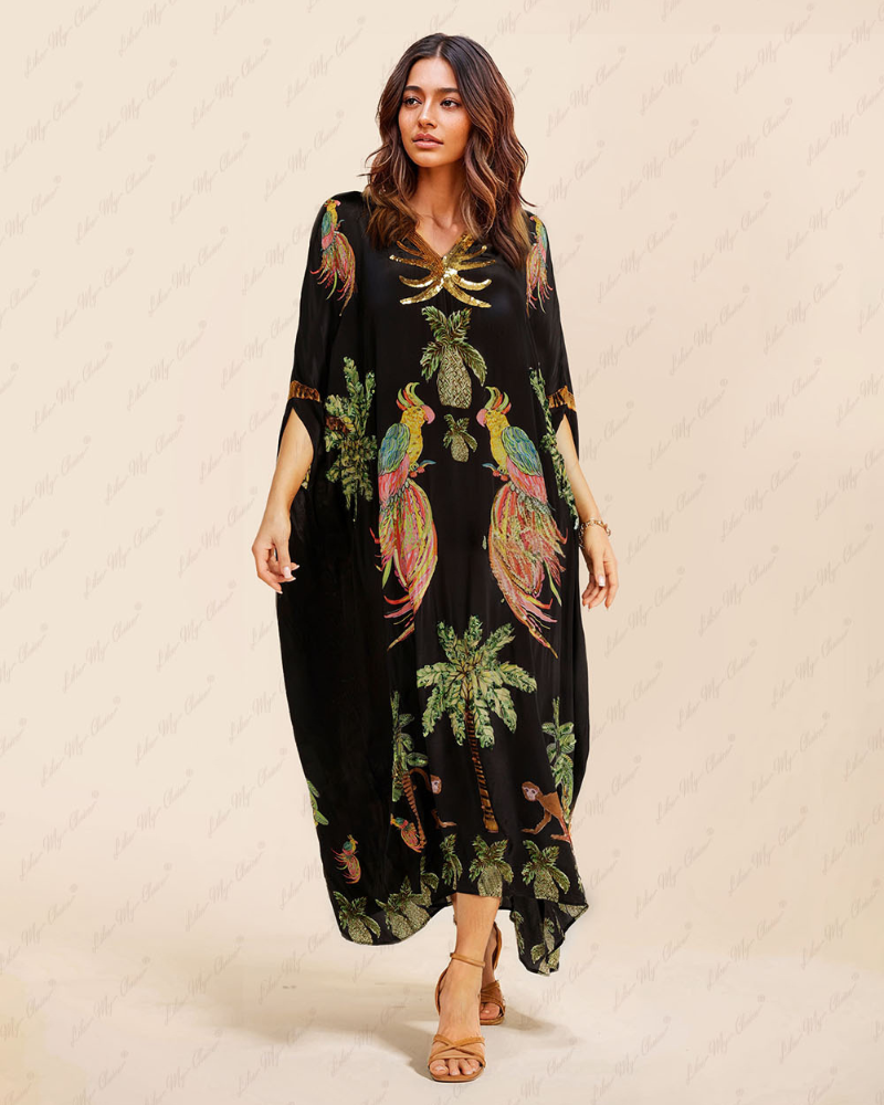 ZAYARA | TROPICAL PARROT KAFTAN