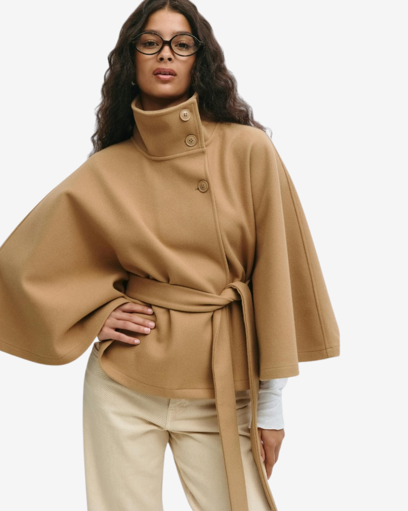 VALRENE | BELTED CAPE JACKET