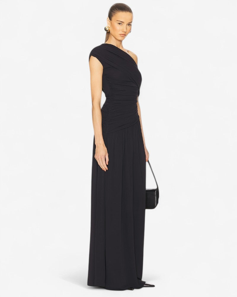 MARELLA | ONE-SHOULDER DRAPE DRESS