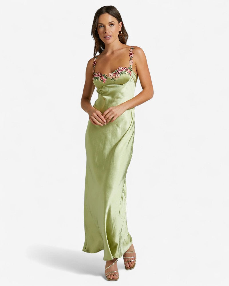 VERALUNE | FLORAL-TRIMMED DRESS