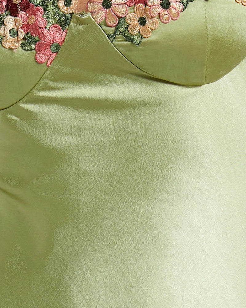 VERALUNE | FLORAL-TRIMMED DRESS