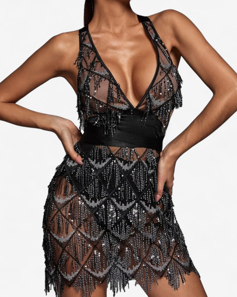 MAREZZA | SEQUIN TULLE DRESS