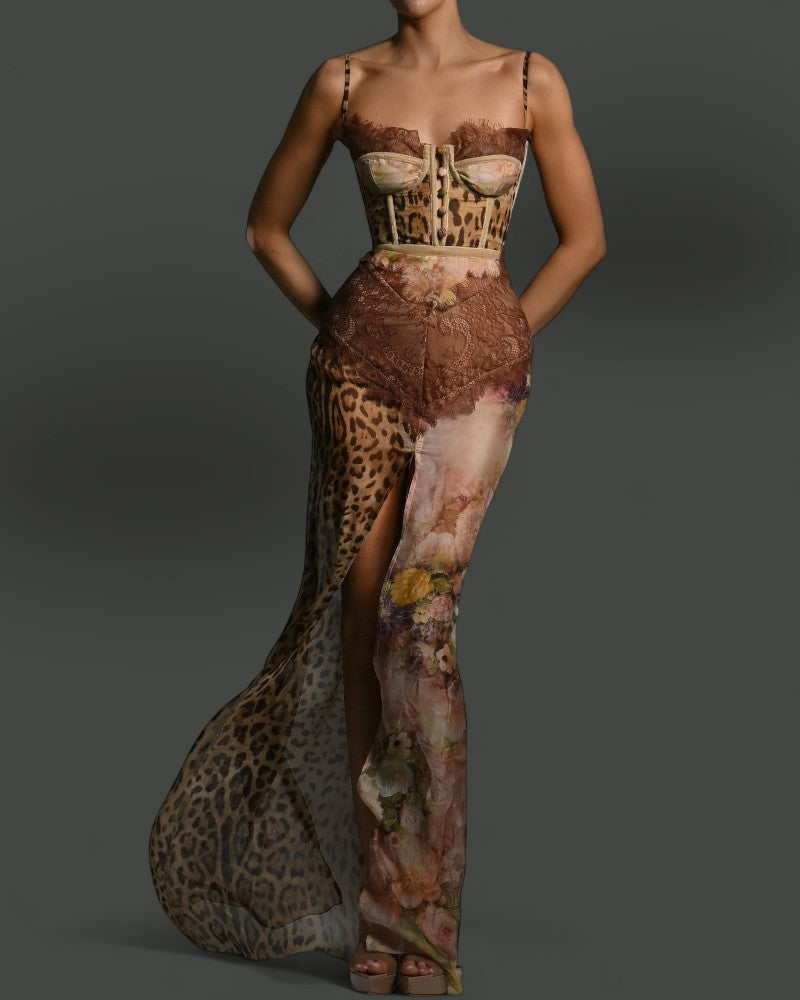 TALIVÉ | LEOPARD CORSET DRESS
