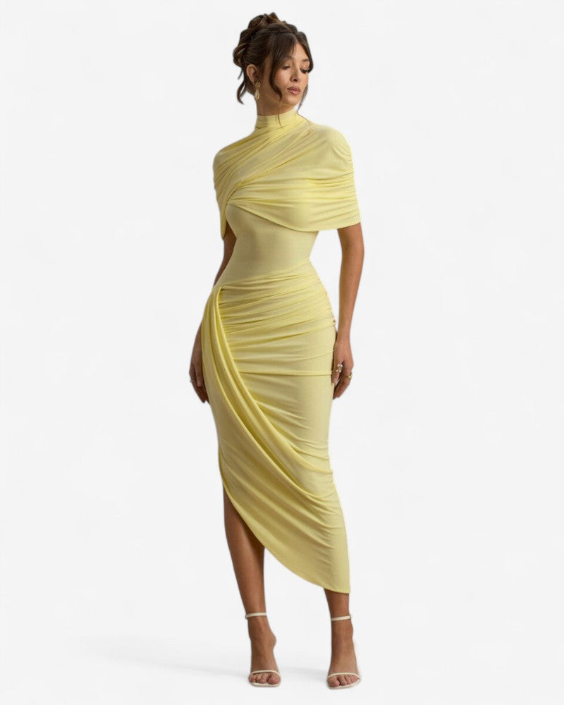 ALMAVIA | DRAPED BACKLESS DRESS