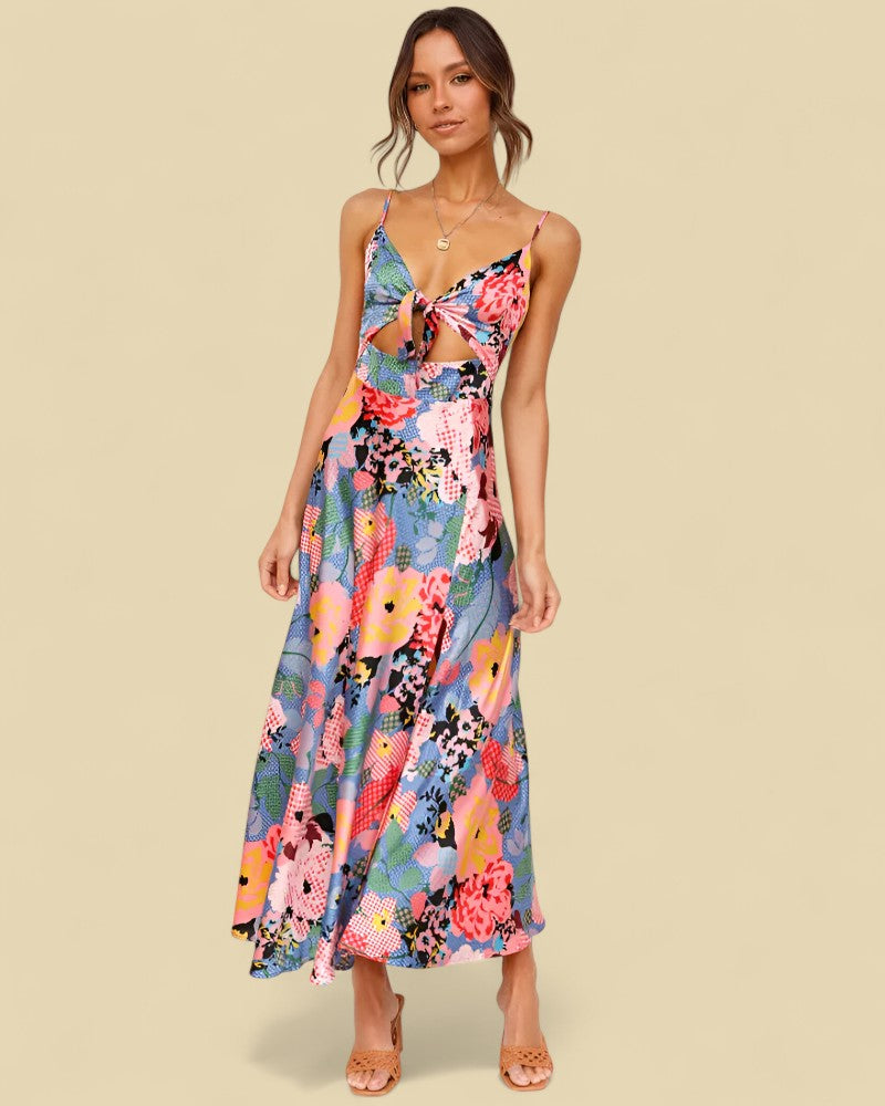 VERDENA | SATIN FLORAL DRESS