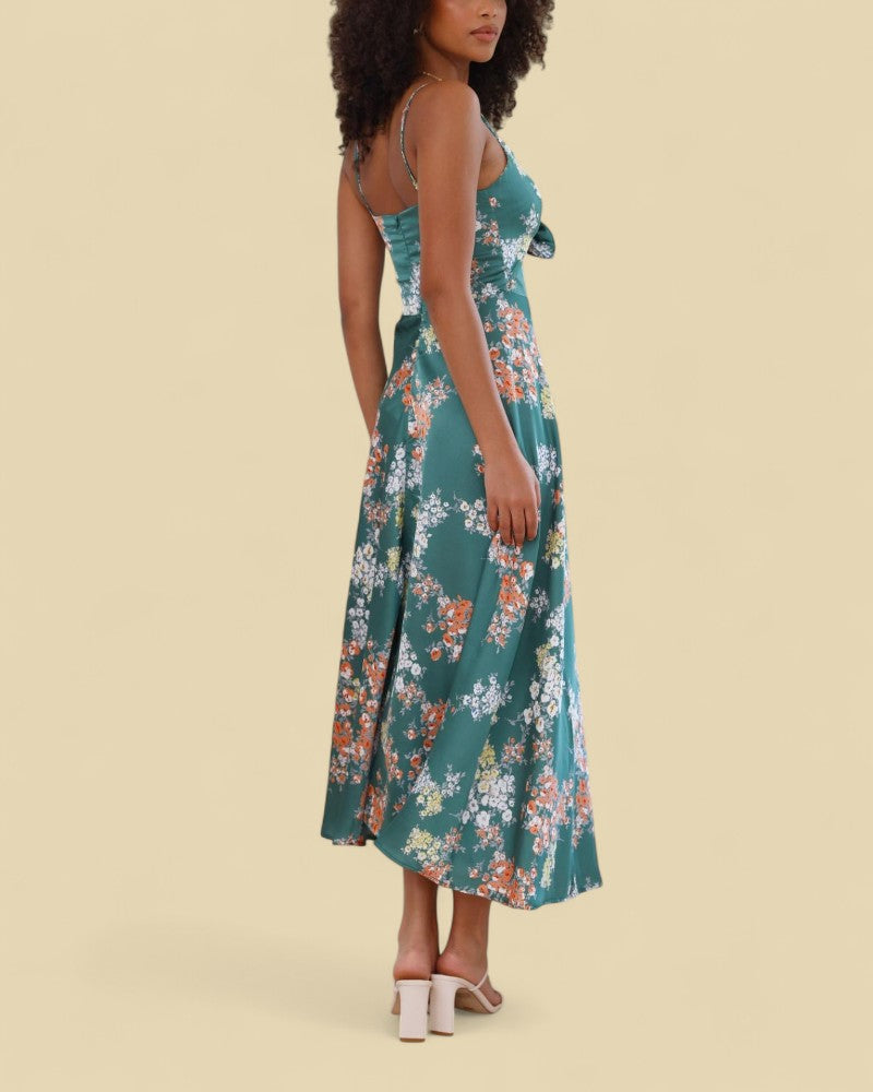 VERDENA | SATIN FLORAL DRESS