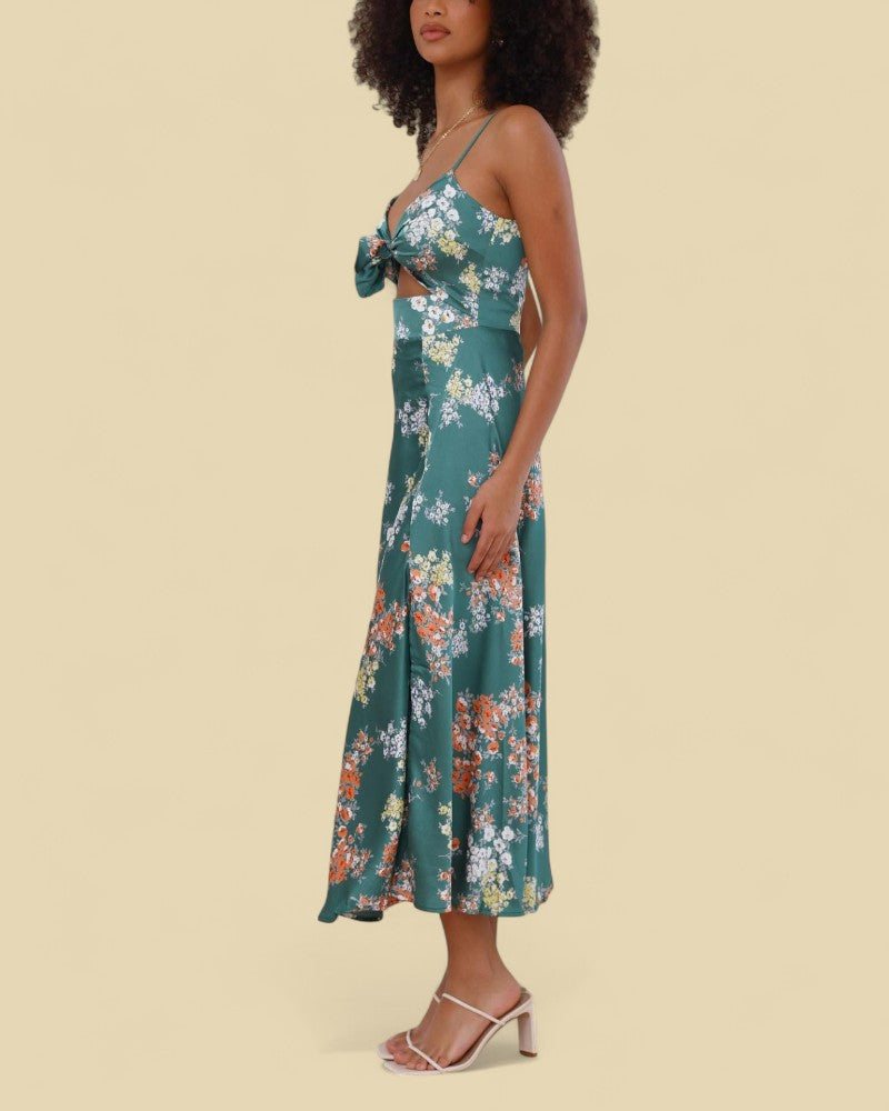 VERDENA | SATIN FLORAL DRESS